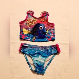 Finding Nemo & Dory girls size 2T bikini bathing suit, EUC